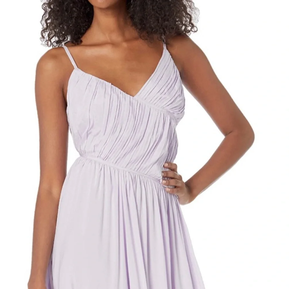 trina turk asymmetrical dress Women's Pleated Cherry Grove Purple Maxi Medium Handkerchief hem XMAS WW 2025 SHEIN LUNE CURVE Plus Size:FR 40